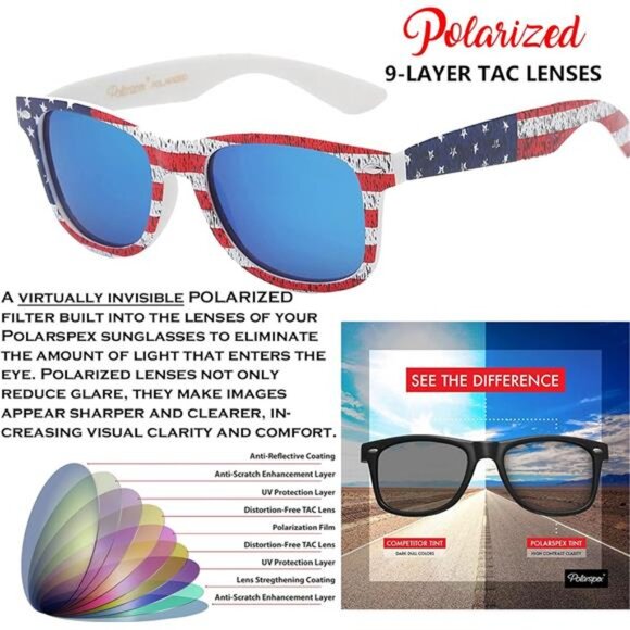 Polarized Sunglasses Men Women UV Protection Retro Driving Fishing Lightweight - Picture 3 of 7